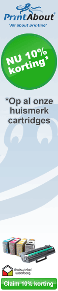 10% korting op huismerk PrintAbout cartridges